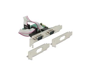 DeLOCK 89641 Carte PCIe vers Série RS-232 Profil Bas, Débits 5-9 bits, Arrêt 1-2 bits, Utilité PC, Facteur Forme 63x72x10mm, Température 0-70°C