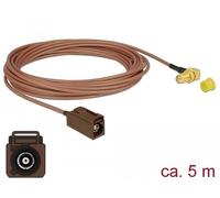 DeLOCK 89683 câble coaxial 5 m FAKRA F SMA RG-316 Noir, Marron, Or, Jaune - Câbles coaxiaux (5 m, FAKRA F, SMA, RG-316, Female Connector/Female Connector, Courbe) Noir G