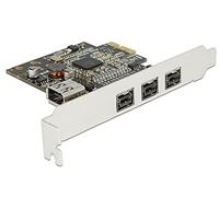 DeLOCK 89864 Interne IEEE 1394/Firewire carte et adaptateur d'interfaces - Cartes et adaptateurs d'interfaces (PCIe, IEEE 1394/Firewire, Texas Instruments, Noir, Gris, 0,8 Gbit/s, Chine)