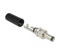 DeLOCK 89916 connecteur de fils DC Noir, Acier inoxydable - Connecteurs de fils (DC, Noir, Acier inoxydable, Nickel, 18 V, 2 A, 2,5 mm)