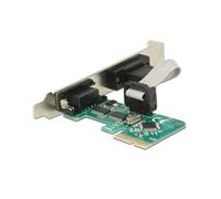 DeLOCK 89918 Carte PCIe vers 2 ports Série RS-232, Chipset WCH CH382L, Débit 5-8 bits, Compatible Windows 10/8.1/7, Standard PCIe 1.1