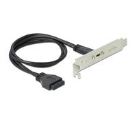 DeLOCK 89937 câble USB 0,5 m USB 3.2 Gen 1 (3.1 Gen 1) USB C Noir, Acier Inoxydable