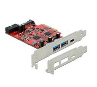 DELOCK 90492 - PCIe x4 > 1 x USB 3.1 C externe, 2 x A, 1 x borne USB 3.0 intern