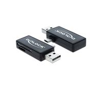 DeLOCK 91731 Lecteur Cartes Mémoire USB 2.0 Noir - Compatible MicroSD/SD/SDHC/SDXC/MMC, Dimensions 55.2x28.7x9.2mm, Chipset MA8170