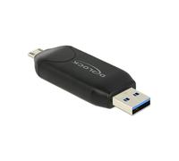 DeLOCK 91734 Lecteur Cartes Mémoire USB/Micro-USB Noir - USB 3.2 Gen 1 - Compatible MS, MicroSD/SD/SDHC/SDXC, MMC - Chipset GL3233 - 21x64.5x11mm