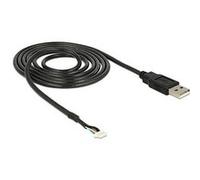 DeLock Câble appareil photo USB 2.0 A 5 broches SMT 1,5 m Noir connecteurs mâles