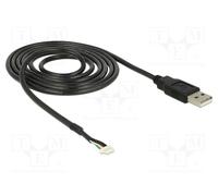 DeLock Câble de synchronisation pour appareil photo 95987 - USB 2.0 A mâle/mâle - 1,5 m - noir