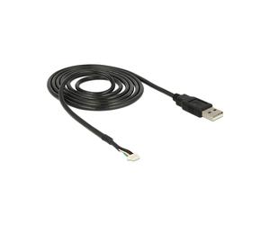 DeLOCK 95987 : Câble USB 2.0 A Mâle/Mâle, 1.5m, Noir, AWG 28, Connecteurs droits, Conditionnement sachet polyéthylène