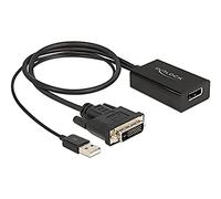 DELOCK ADAPTADOR DVI Macho A DISPLAYPORT 1.2 HEMBRA Negro 4K 50 CM