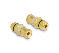 DeLOCK Adaptateur Audio 2 Bornes Femelles Binding Post Or, Montage Installation, Diamètre 9.5mm, Connecteurs Placage Or, Sachet de 2