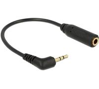 Delock - Adaptateur audio - mini-phone stereo 3.5 mm femelle pour jack micro stéréo mâle - 17.5 cm - noir - connecteur à angle gauche