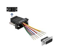 Delock Adaptateur D-Sub 15 Broches mâle vers RJ45 Femelle - Kit de Montage - Noir