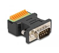 DeLOCK Adaptateur D-Sub 9 mâle à bornier avec bouton-poussoir