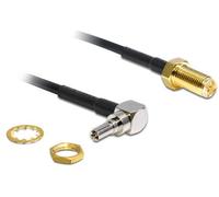 Delock - Adaptateur d'antenne - RP-SMA (F) pour CRC9 (M) - 20 cm - RG-174 - connecteur à 90 ° - noir