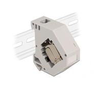 DeLOCK Adaptateur de rail DIN avec module Keystone RJ45 femelle Cat.6A LSA