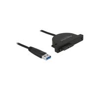 DeLOCK Adaptateur d'Interfaces 64048, USB, Transfert 6 Gbit/s, Longueur de Câble 0.35m, Chipset JMicron JMS578, Alimentation USB, Noir, avec LED