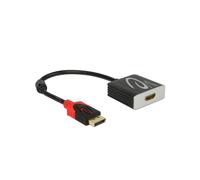 DeLOCK Adaptateur DisplayPort 1.4 vers HDMI 4K 60Hz HDR Actif, connecteurs plaqués or, 0.2m, chipset Parade PS186, 3840x2160 pixels, 18 Gbit/s