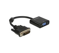 DeLOCK Adaptateur DVI-D vers VGA (D-Sub) 0.245m, Résolution 1920x1200, AWG 32, Diamètre 5.5mm, Connecteurs Mâle/Femelle, Noir