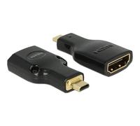 Delock - Adaptateur HDMI - 19 pin micro HDMI Type D mâle pour HDMI femelle - noir - support 4K