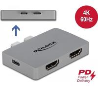 DELOCK Adaptateur HDMI double avec 4K 60 Hz et PD 3.0 pour MacBook