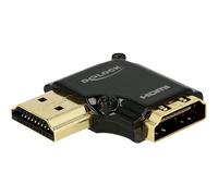 Delock - Adaptateur HDMI - HDMI femelle pour HDMI mâle - noir - connecteur à angle gauche, support 4K
