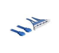 DeLOCK Adaptateur Interne 2 x USB 3.0 19-Pin vers 4 x USB 3.0-A, câble 0.4m, USB 2.0, Connecteur 2 USB A (Femelle), Réf: 82974