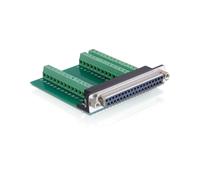 DeLOCK Adaptateur Interne D-Sub 37 Broches vers Bornier 39 Broches, Dimensions 69x69x16mm, Noir/Vert, Code SH 84733020