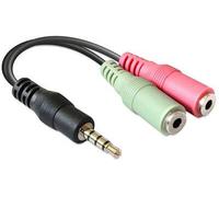 Adaptateur jack 3.5 mm mâle vers jack 3.5 mm femelles micro et audio DeLock