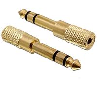 Delock 65361 65361 Jack audio Adaptateur [1x Jack mâle 6.35 mm - 1x Jack femelle 3.5 mm] or