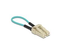 DeLOCK Adaptateur Loopback Fibre Optique LC/Mâle OM3 Multimode 50/125µm 0.06m Aqua/Beige, Perte d'insertion 0.5dB, PVC -20°C à 70°C