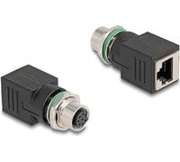 DELOCK Adaptateur M12 A-codé 8 broches femelle vers RJ45 Bu droit