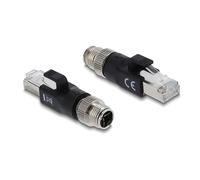 Delock Adaptateur M12 codé X mâle 8 broches vers fiche RJ45 Noir
