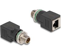 DELOCK Adaptateur M12 X-codé 8 broches mâle vers RJ45 Bu droit