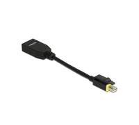 DeLOCK Adaptateur Mini DisplayPort vers DisplayPort, 0.15m, Noir - Connecteurs Or, Support HDR, Résolution 7680x4320 60Hz, HDCP 1.4/2.2, 32.4 Gbit/s