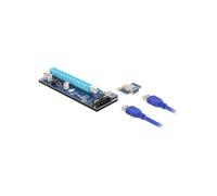 DeLOCK Adaptateur PCI Express x1 vers x16 Riser Card, USB 3.2 Gen 1, Longueur Câble 60cm, PCIe vers 2x USB-A, 0.8 Gbit/s, 128.2x43.5x21.2mm