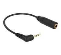 Delock - Adaptateur pour casque - mini jack 4 pôles femelle pour jack micro stéréo mâle incliné - 17 cm - noir