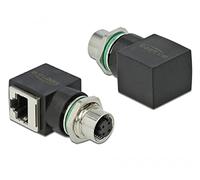 Delock Adaptateur réseau M12 4 Broches Femelle codée D vers RJ45 Femelle