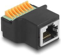Delock Adaptateur RJ45 Femelle vers Terminal avec Bouton Poussoir