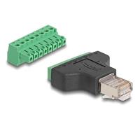 DeLOCK Adaptateur RJ45 mâle > Bloc de jonction 8 Contacts et 2 Parties 3,81 mm Marque