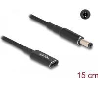 Delock - Adaptateur secteur - 24 broches USB-C (F) vers prise CC 5,5 x 2,1 mm (M) - 19.5 V - 3 A - 15 cm - noir (60039)