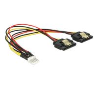 Delock - Adaptateur secteur - connecteur mini-alimentation 4 broches (M) pour alimentation SATA (F) - 5 / 12 V - 20 cm