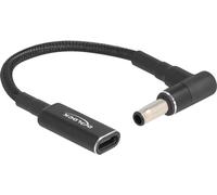 Delock - Adaptateur secteur - USB-C 24 broches (F) à connecteur d'alimentation à angle droit 5,5 x 3,0 mm (M) - 19.5 V - 3 A - 15 cm - noir (60042)