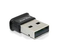 DeLOCK Adaptateur USB 2.0 Bluetooth 4.0 3 Mbit/s, Portée 10m, 2.4GHz, Compatible Windows XP à Windows 7, Noir, 16x19.5x8.1mm, Réf: 61889