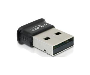 DeLOCK Adaptateur USB 2.0 Bluetooth 4.0 3 Mbit/s, Portée 10m, 2.4GHz, Compatible Windows XP à Windows 7, Noir, 16x19.5x8.1mm, Réf: 61889