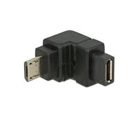 DeLOCK Adaptateur USB 2.0 Micro-B mâle / Micro-B femelle, contacts plaqués or, dimensions 24x21x13mm, noir, conditionnement sachet individuel