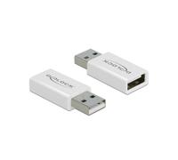 DeLOCK Adaptateur USB 2.0 Type-A (Mâle/Femelle) Bloqueur de Données - Courant 2000mA - Blanc - Dimensions 16.2x40.2x8.4mm - Réf. 66530