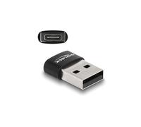 DeLOCK Adaptateur USB 2.0 Type-A Mâle vers USB Type-C Femelle, Noir - Transfert 0.48 Gbit/s, 5V/3A, ABS - Dimensions 15x20x7mm, Réf. 60002