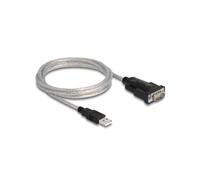 DeLOCK Adaptateur USB 2.0 Type-A vers RS-232 DB9/DB25, 1.8m, Connecteurs plaqués or, Taux de transfert 0.0009 Gbit/s, Noir, Réf. 61314