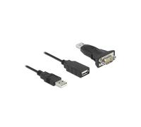 DeLOCK Adaptateur USB 2.0 Type-A vers RS-232 DB9 mâle avec écrous - Longueur 0.8m - Compatible Windows, macOS, Linux - Réf. 61506