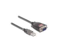 DeLOCK Adaptateur USB 2.0 Type-A vers Serial RS-232 D-Sub 9 Mâle, 0.25m, Chipset FTDI FT231XS, 921.6 Kbit/s, Windows/Linux